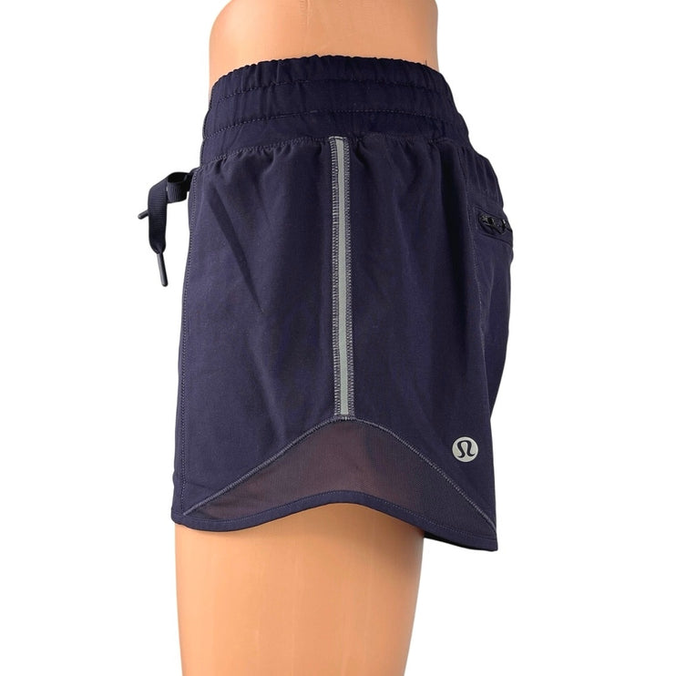 Lululemon Hotty Hot Navy Blue Elastic Waist Stretch Athletic Running Shorts 2