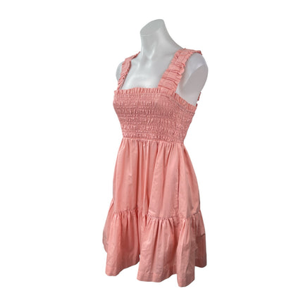 Abercrombie & Fitch Pink Sleeveless Smocked Tiered Mini Tank A-Line Dress Size M