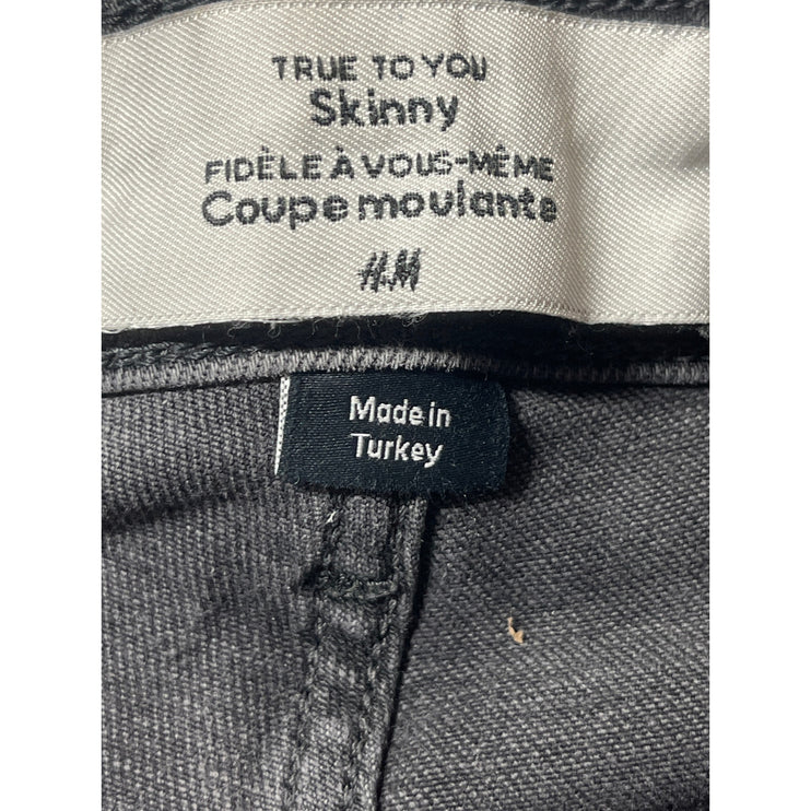 H&M Women's Black High Waisted Button Zip Slim Fit Skinny Denim Jeans Pants Sz S