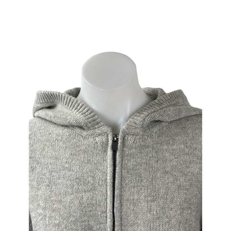 Gap Women's Gray Long Sleeve Knit Full Zip Hoodie Hooded Sweater Top Size M