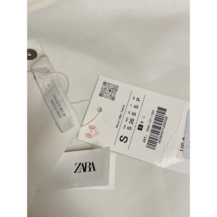 NEW Zara Women's White Sleeveless Strapless Crop Corset Bandeau Tube Tank Top S