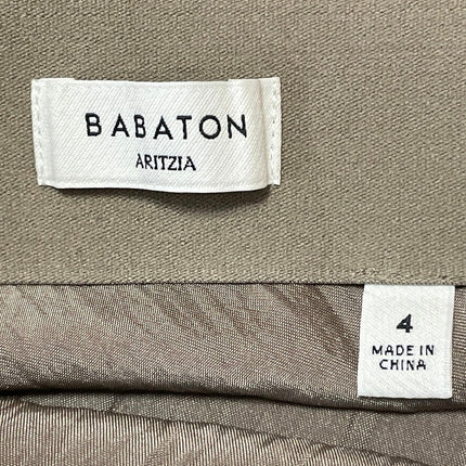Aritzia Babaton Olive Green Silk Satin High Waist Straight Full Midi Skirt Sz 4