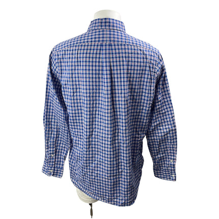 Ralph Lauren Men's Blue Plaid Flannel Long Sleeve Button Down Shirt Top Size XL