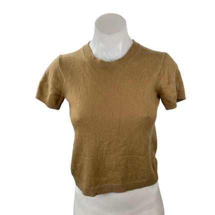 Everlane Women's Tan Khaki Short Sleeve Crew Neck Baby Tee T Shirt Top Size XS