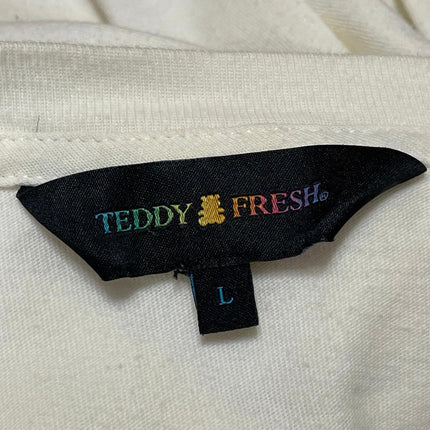 Teddy Fresh Men's Cream Elon Musk Graphic Print Crew Neck T Shirt Tee Top Size L