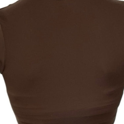 SKIMS Fits Everybody Women's Brown Short Sleeve Bodycon Baby Tee T-Shirt Top XS