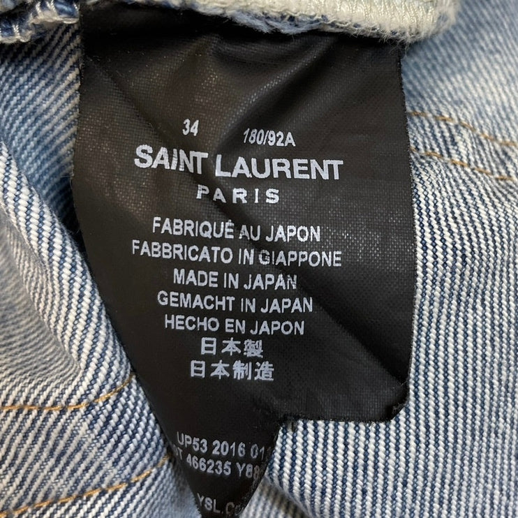 Saint Laurent Men's Blue High Waisted Relaxed Straight Denim Jeans Pants Sz 34