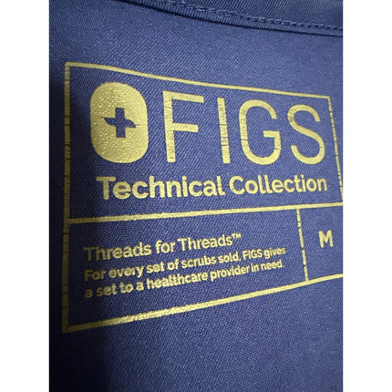 FIGS Women's Blue Nurse Doctor Medical Uniform Short Sleeve Scrub Top Size M