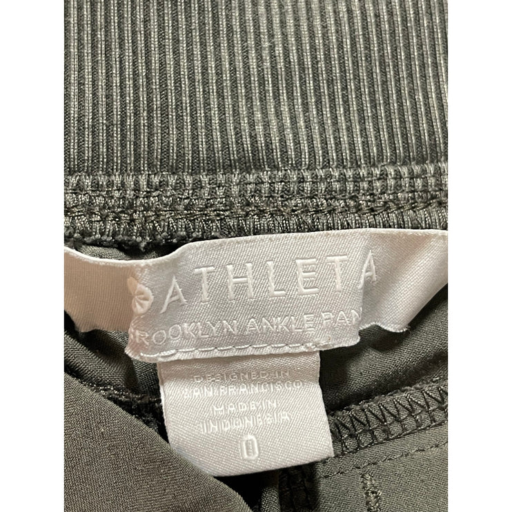 Athleta Brooklyn Ankle Women's Green High Waisted Tapered Trousers Pants Size 0