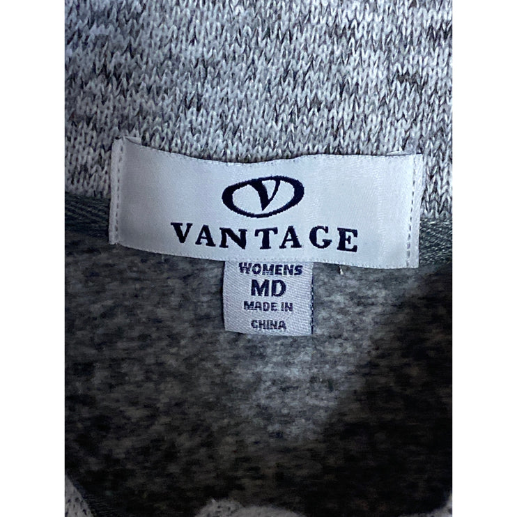 Vantage Summit Fleece Gray Full Zip Long Sleeve Sweatshirt Sweater Jacket Top M