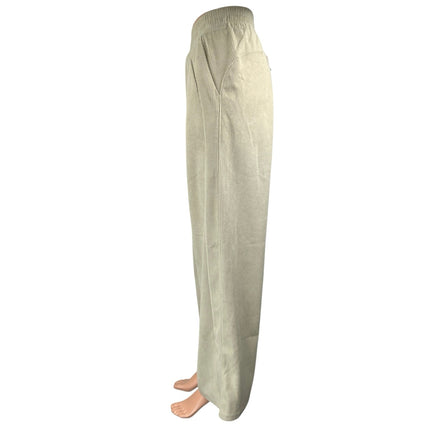 NEW Halara Cream Corduroy High Waist Straight Wide Leg Casual Trousers Pants XS