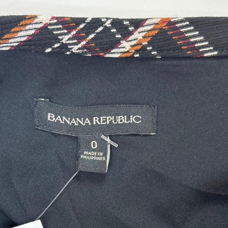 Banana Republic Black Multi Plaid High Waisted Lined A Line Mini Skirt Size 0