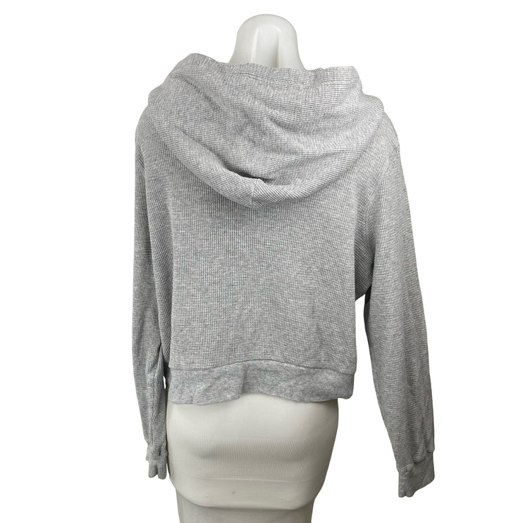 Aritzia TNA Women's Gray Long Sleeve Sweater Hooded Sweatshirt Jacket Top Sz 2XL
