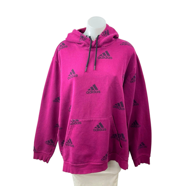 Adidas Badge of Sport Logo Long Sleeve Activewear Hoodie Sweatshirt Top Sz L/XL