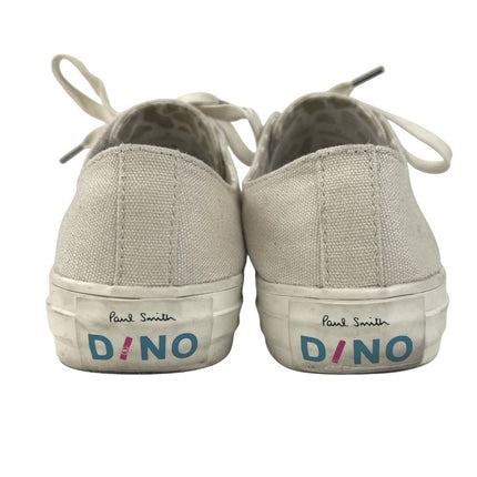 Paul Smith Dino Kids White Cream Canvas Low Top Lace Up Sneakers Shoes Size 6