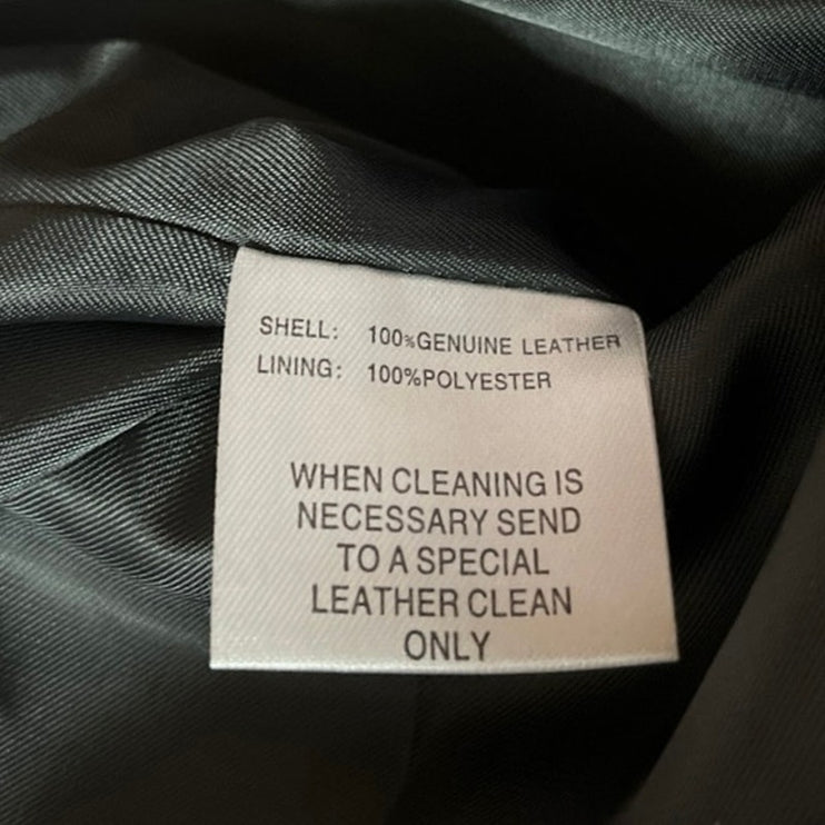 Me.N.U Black Genuine Leather Sleeveless Asymmetric Zip Biker Moto Jacket Size L