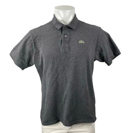 Lacoste Classic Fit Piqué Marl Men's Gray Logo Embroidered Polo Shirt Top Sz XL