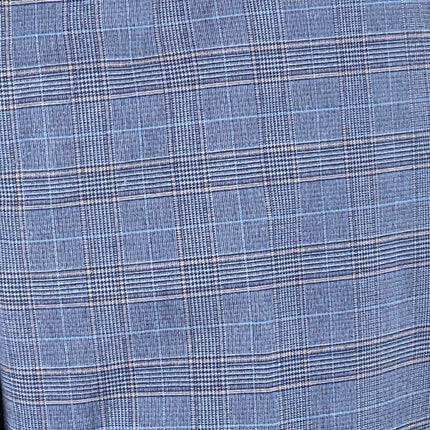 H&M Men's Blue Plaid Slim Fit Formal Evening Chino Trousers Dress Pants Size 34R