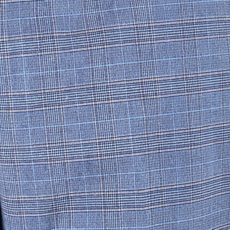 H&M Men's Blue Plaid Slim Fit Formal Evening Chino Trousers Dress Pants Size 34R