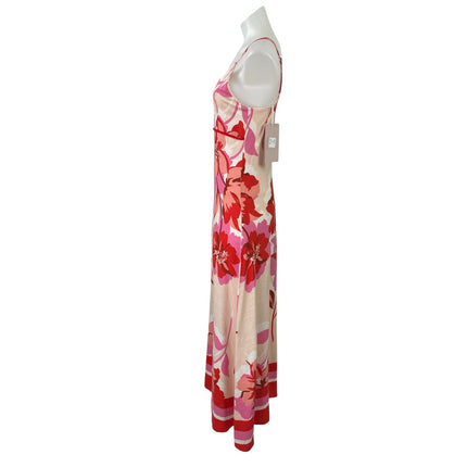 NEW White Closet Multicolor Floral V Neck Sleeveless Cami A Line Maxi Dress XS