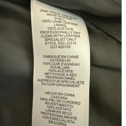Joie Casella Women's Gray Lamb Leather Asymmetric Zip Moto Biker Coat Jacket L