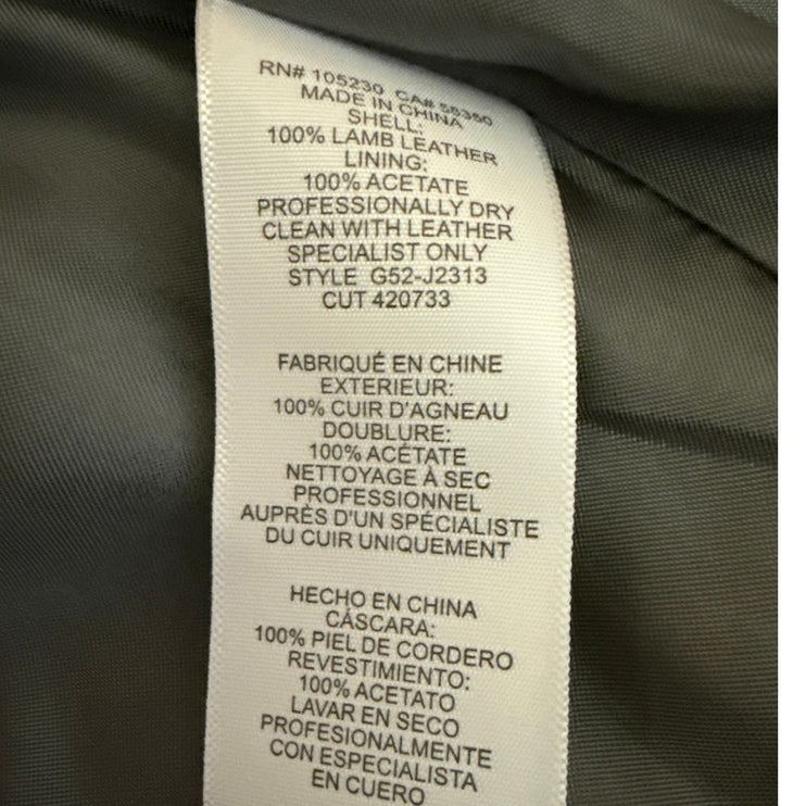 Joie Casella Women's Gray Lamb Leather Asymmetric Zip Moto Biker Coat Jacket L