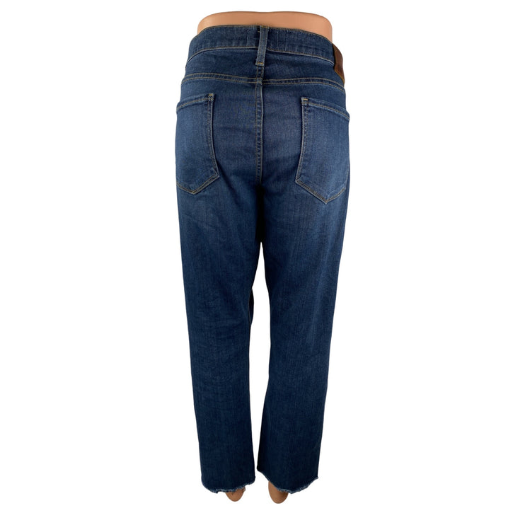 Paige Federal Men's Blue High Rise Frayed Hem Straight Denim Jeans Pants Size 32