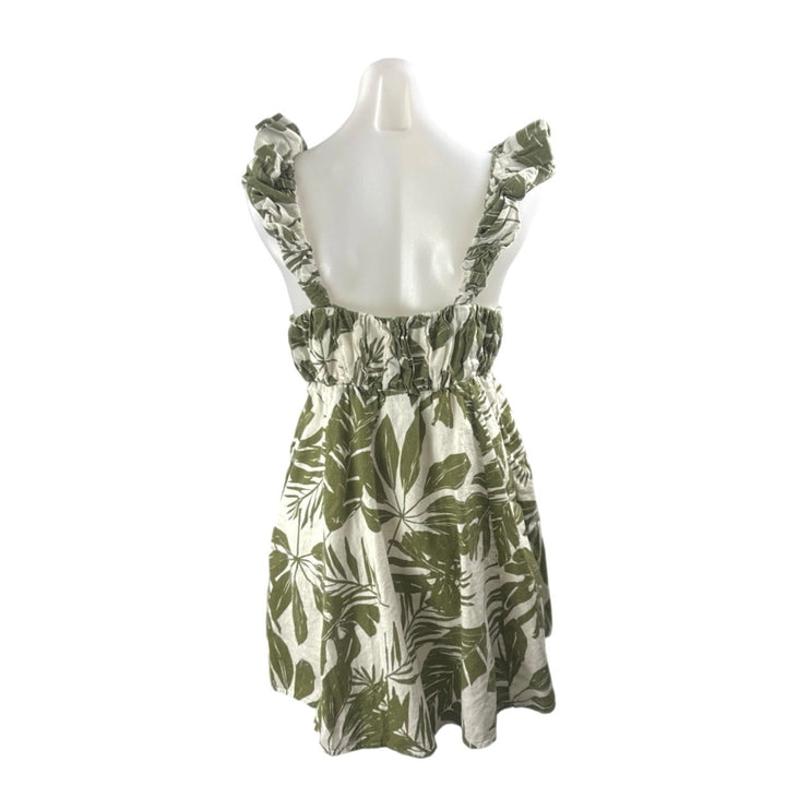 Abercrombie & Fitch Tropical Strappy Mini Tank Babydoll Flare A-Line Dress Sz L