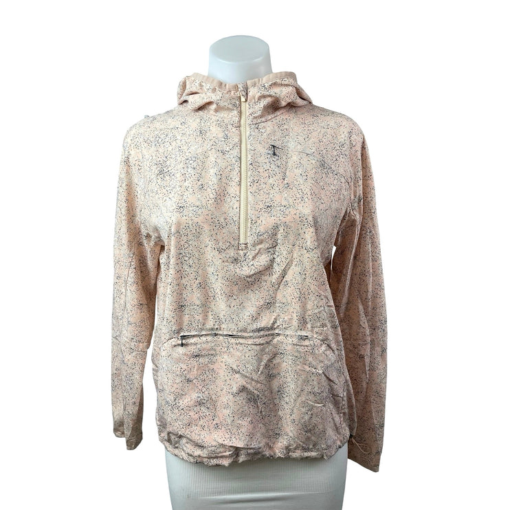 Outdoor Voices Light Pink Speckled Hoodie Hooded Zip Windbreaker Jacket Size XS