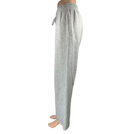 Automet Gray Fleece High Waist Flared Wide Leg Trousers Lounge Sweatpants Size L