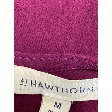 41 Hawthrorn Pink Purple Sleeveless Ruffle V Neck Tank Mesh Sheer Blouse Top M