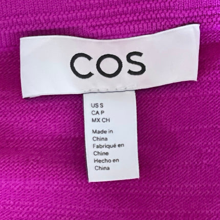 COS Purple Textured Gathered Strapless Bandeau Tube Stretch Blouse Top Size S