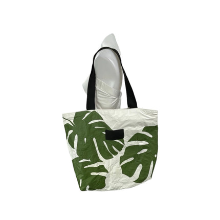 Aloha Collection White Green Leaf Tropical Summer Shoulder Tote Handbag Size OS