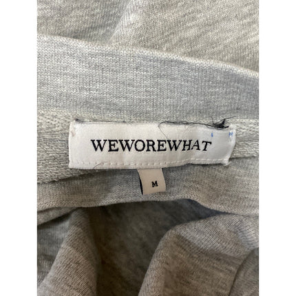WeWoreWhat Women's Gray Long Sleeve Crew Neck Boxy Cropped Sweatshirt Top Sz M