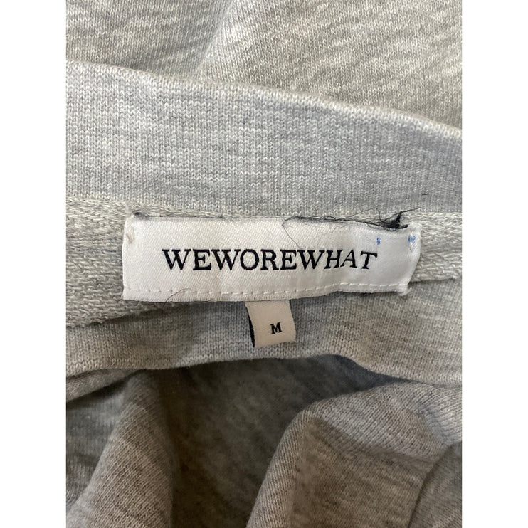 WeWoreWhat Women's Gray Long Sleeve Crew Neck Boxy Cropped Sweatshirt Top Sz M