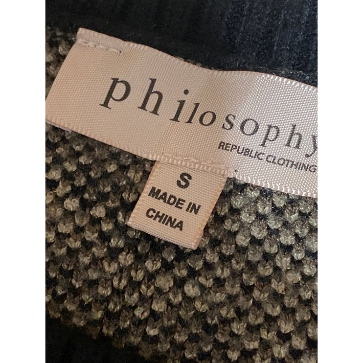 Philosophy Women's Black Camo Army Military Long Sleeve Sweater Top Size S