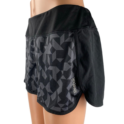 Reebok CrossFit One Black Geometric Yoga Gym Track Athletic Activewear Shorts M