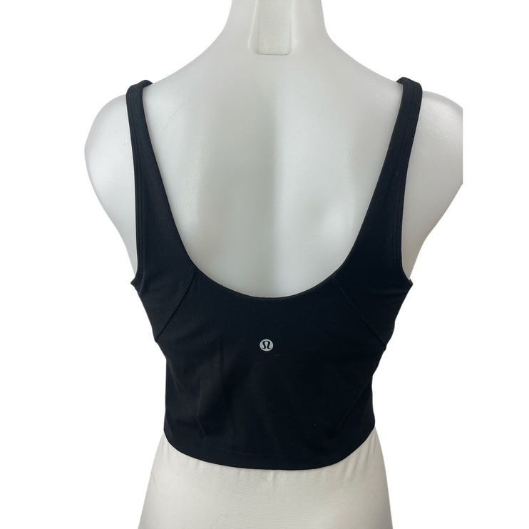 Lululemon Black Scoop Neck Sleeveless Athletic Sports Bra Crop Cami Tank Top 10