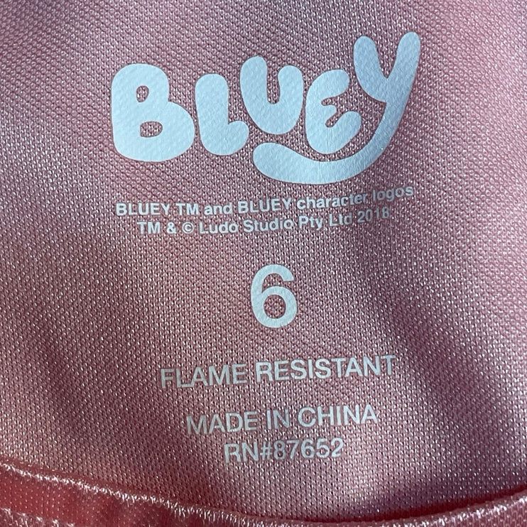 Bluey Bingo & Friends Girls Kids Pink Graphic Print Fantasy Nightgown Dress Sz 6