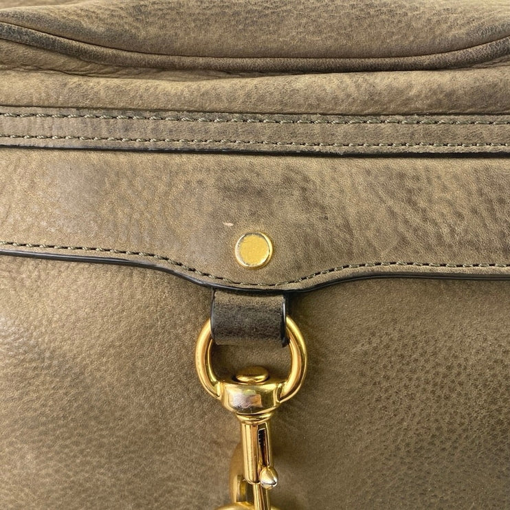 Rebecca Minkoff Women's Brown Brushed Pebbled Leather Chain Strap Crossbody Bag