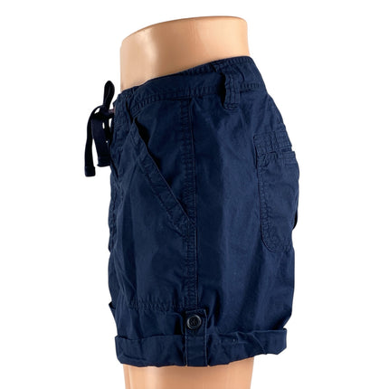 Tommy Hilfiger Women's Navy Blue Tie Cuffed Mid Rise Casual Mini Shorts Size 4