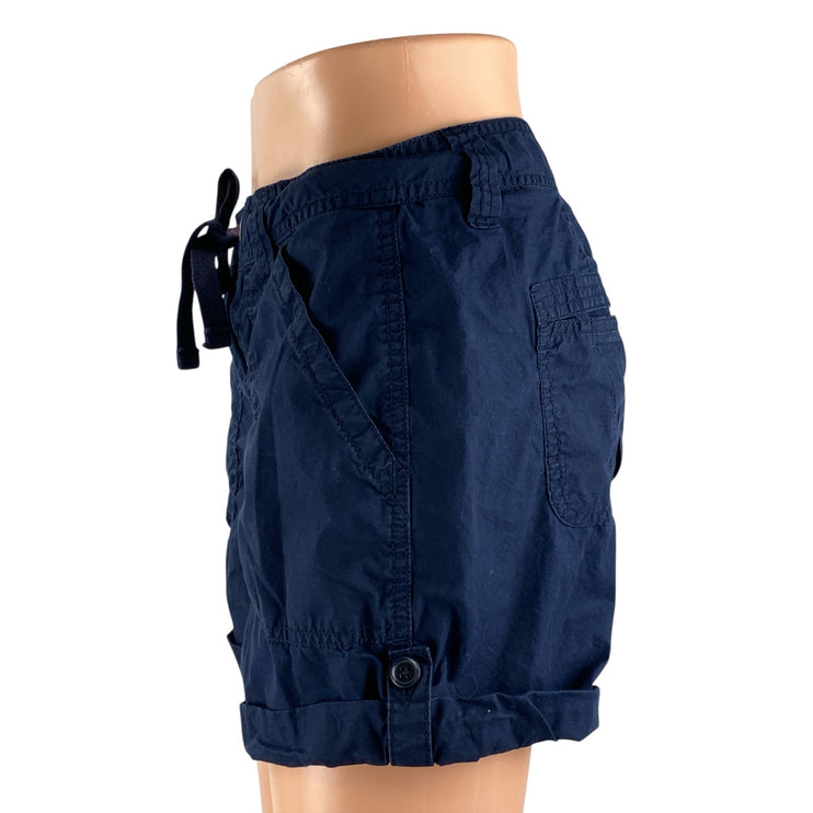 Tommy Hilfiger Women's Navy Blue Tie Cuffed Mid Rise Casual Mini Shorts Size 4