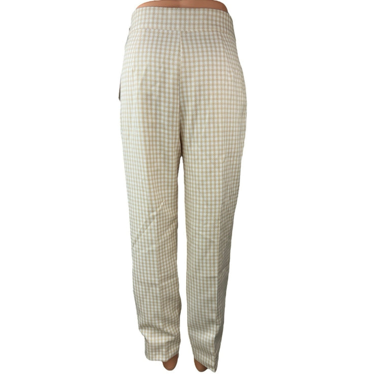 NEW Song of Style Yellow White Gingham High Rise Wide Leg Casual Pants Size L