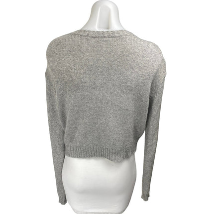 Brandy Melville Gray Wool Long Sleeve Knit Button Up Cardigan Sweater Top Size S