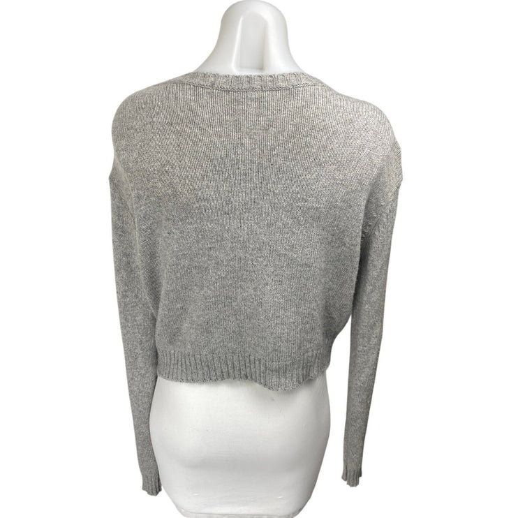 Brandy Melville Gray Wool Long Sleeve Knit Button Up Cardigan Sweater Top Size S