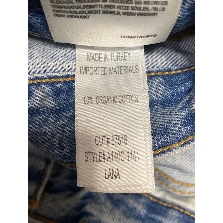 Agolde Lana Womens Blue High Waisted Light Wash Straight Leg Denim Jeans Size 32