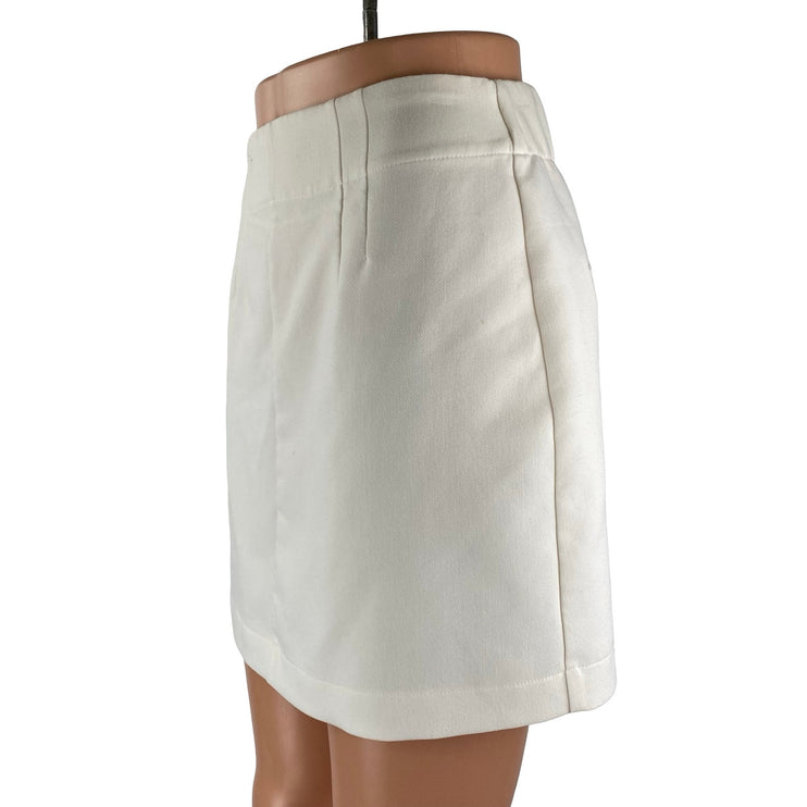 Abercrombie & Fitch Women's White Pull On High Waist A Line Mini Skirt Size S