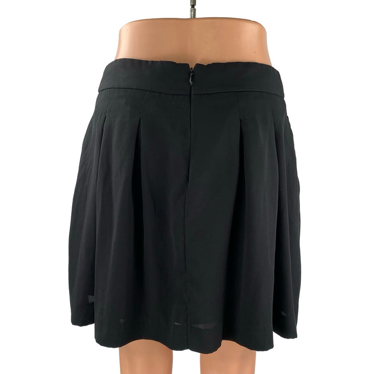 Banana Republic Womens Black Pleated High Rise Mini Skater Flare A-Line Skirt 4P
