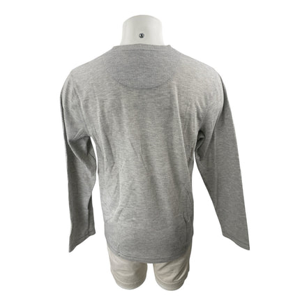 Eddie Bauer Men's Gray Heather Long Sleeve Crew Neck Waffle Knit Thermal Tee L