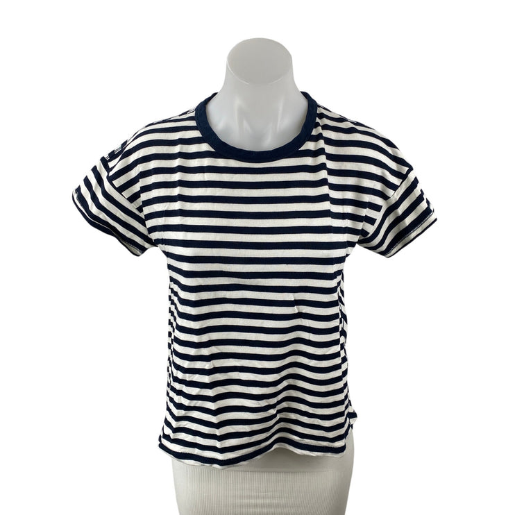 Rag & Bone Women's Black White Striped Short Sleeve Crew T Shirt Tee Top Size M
